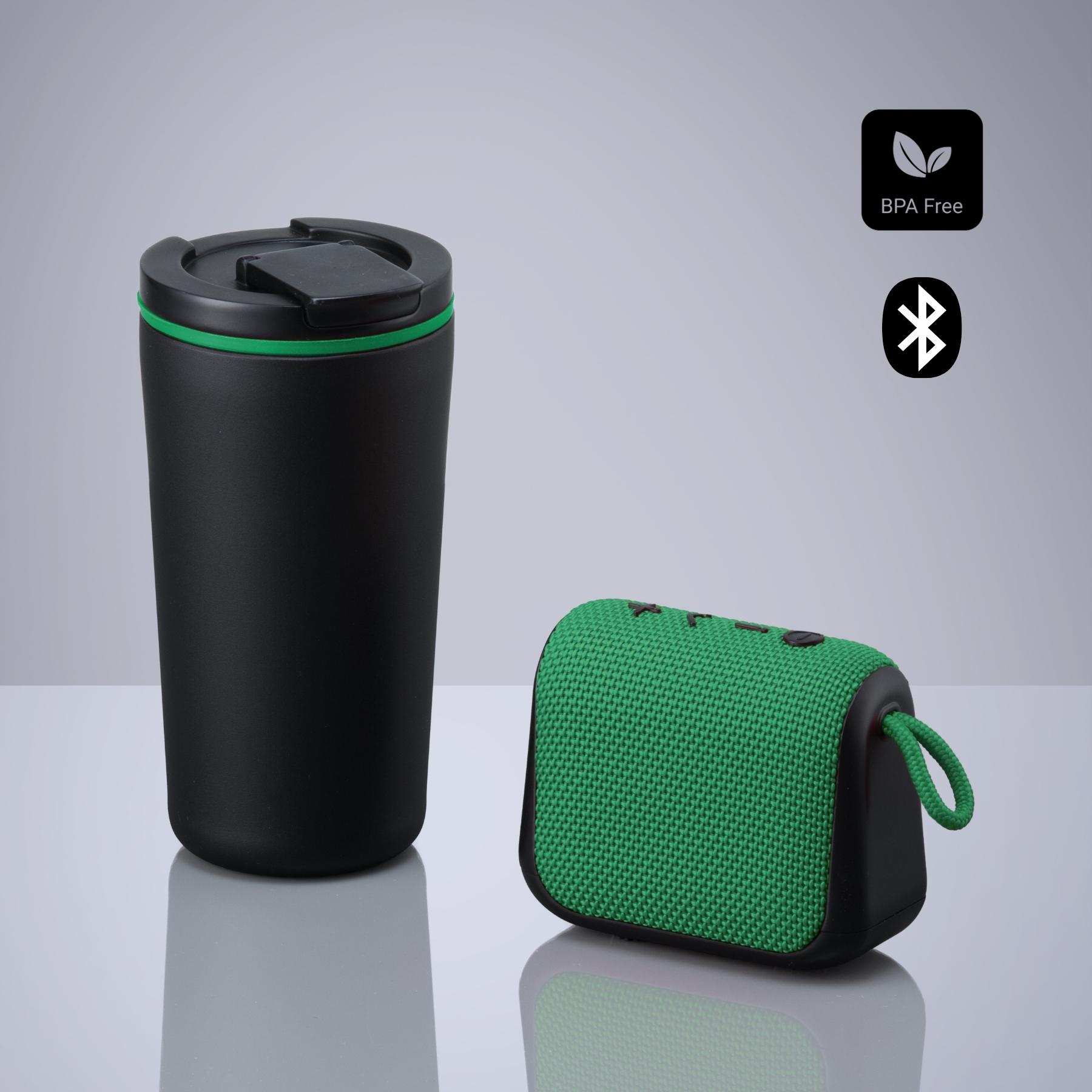 Set Everyday: cană de cafea 370 ml și difuzor wireless Verde Verde
