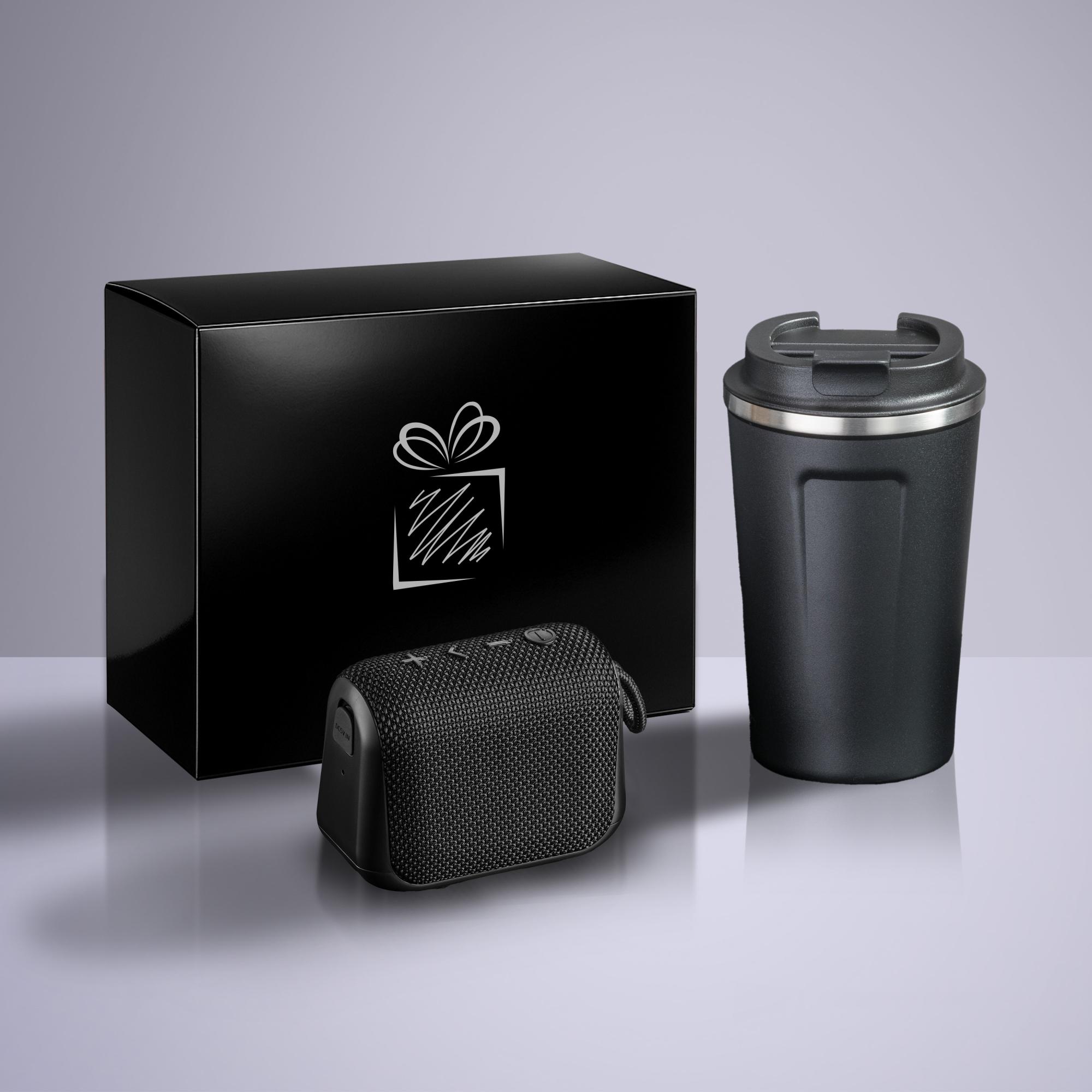 Set Everyday: cană termică Nordic 350 ml și difuzor wireless Negru Negru