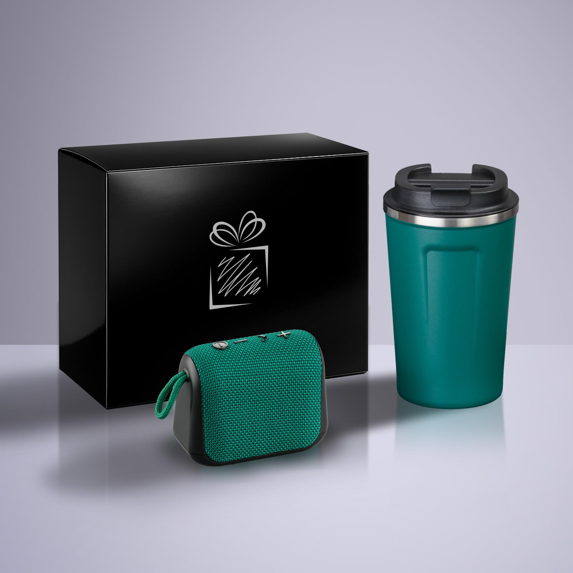 Set Everyday: cană termică Nordic 350 ml și difuzor wireless Verde Verde