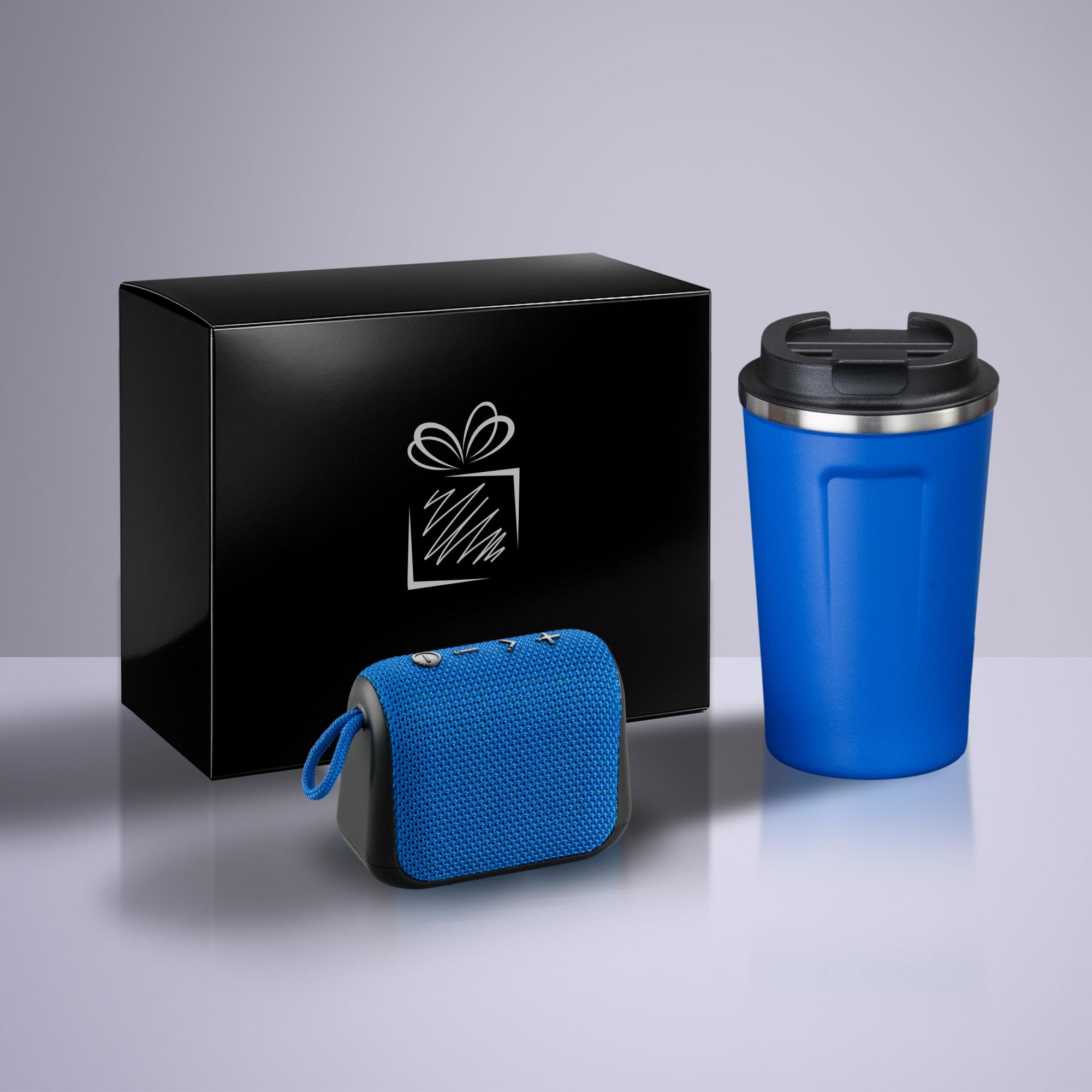 Set Everyday: cană termică Nordic 350 ml și difuzor wireless Bleu Bleu