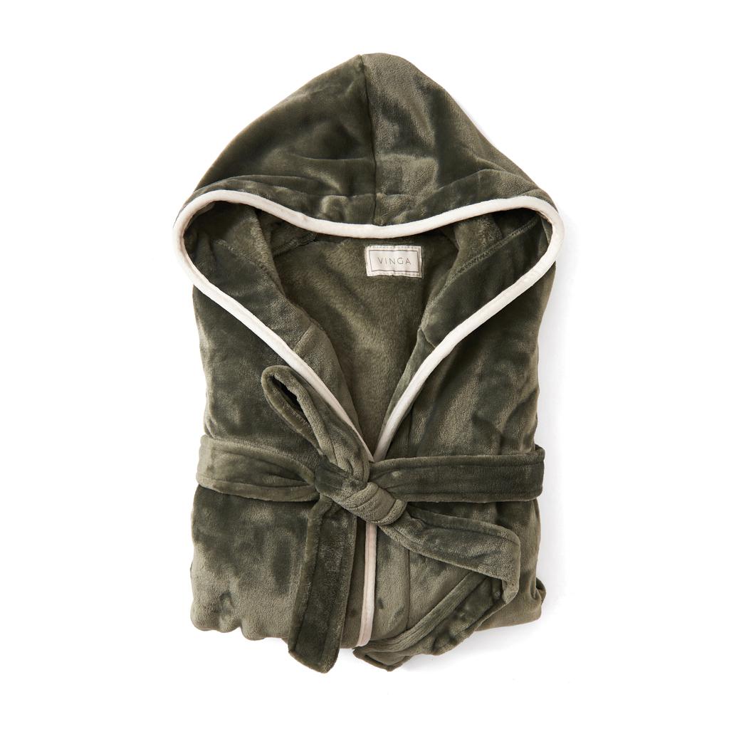 Halat de lux din pluș GRS RPET, mărimea S-M VINGA Louis green