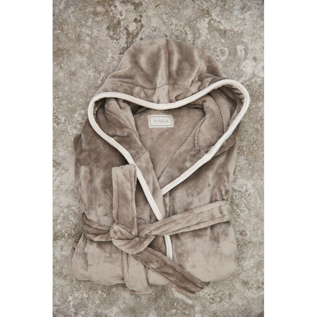 Halat de lux din pluș GRS RPET, mărimea S-M VINGA Louis grey