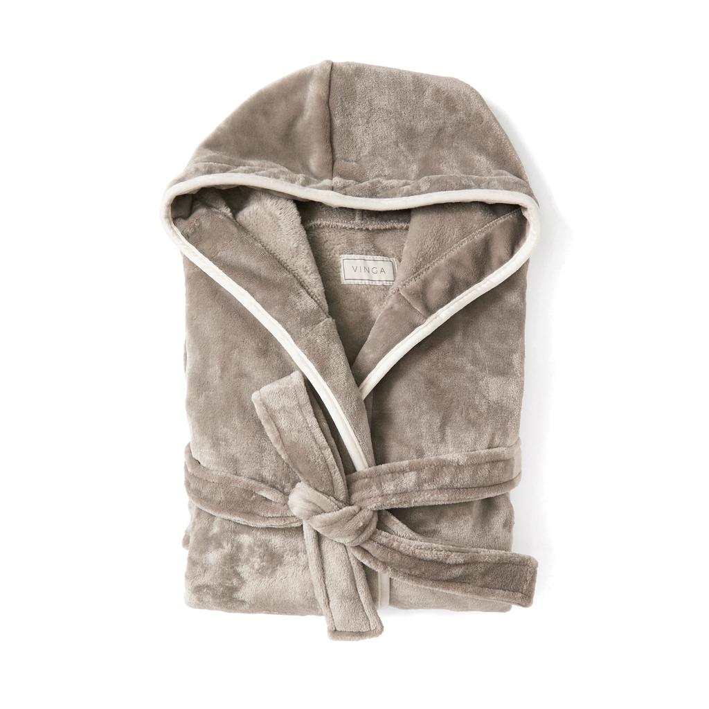 Halat de lux din pluș RPET, mărimea L-XL VINGA Louis grey