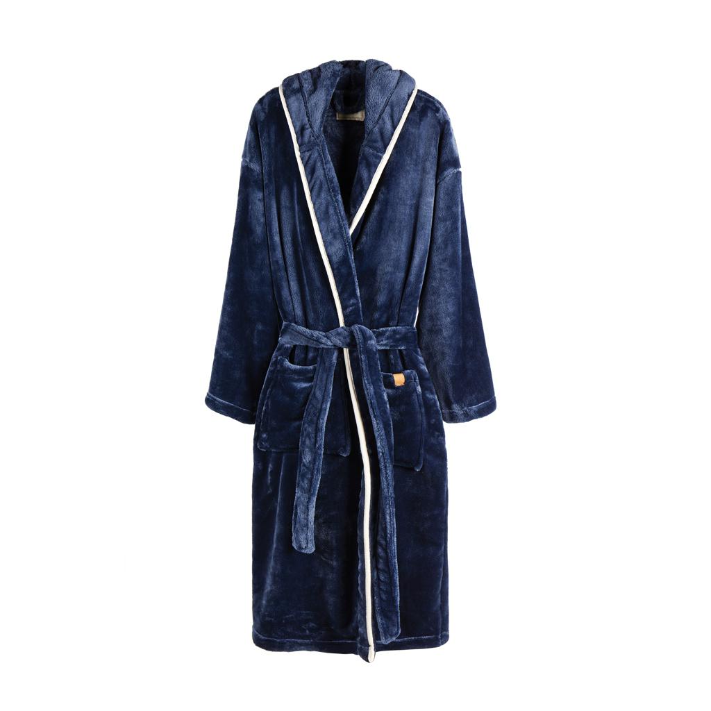 Halat de lux din pluș RPET, mărimea L-XL VINGA Louis navy