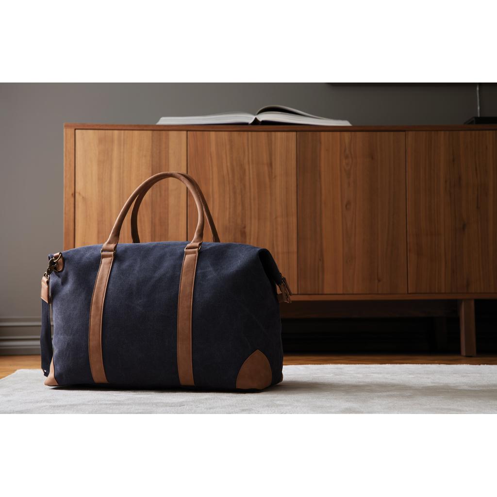 Geantă de voiaj din pânză reciclată RCS VINGA Bosler  navy