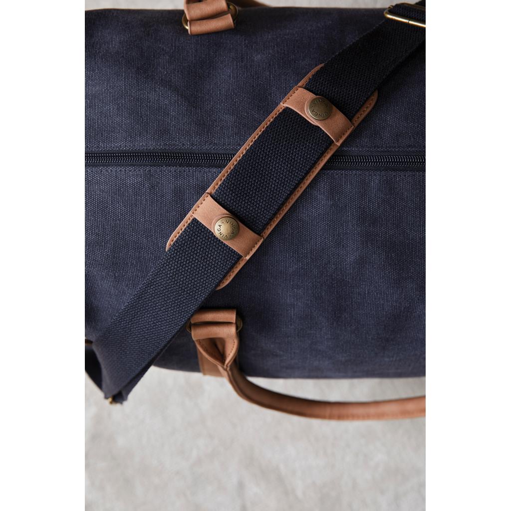 Geantă de voiaj din pânză reciclată RCS VINGA Bosler  navy