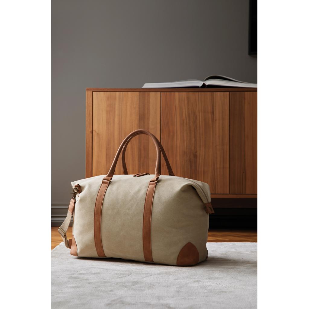 Geantă de voiaj din pânză reciclată RCS VINGA Bosler  greige