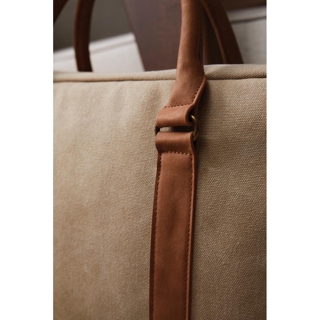 Geantă pentru computer din pânză reciclată RCS VINGA Bosler  greige