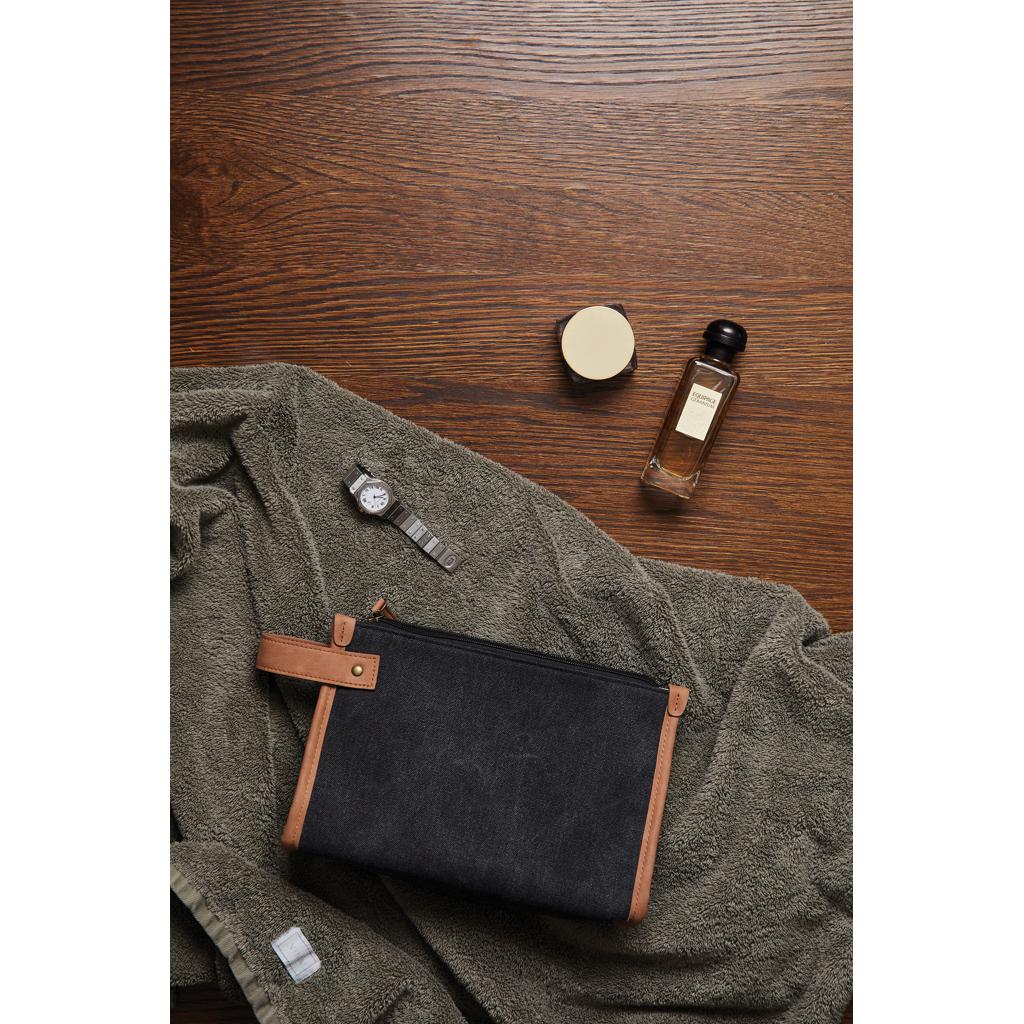 Geantă pentru toaletă din pânză reciclată GRS VINGA Bosler  black