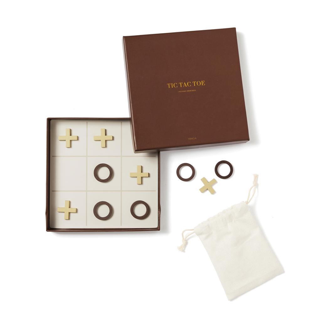 Joc de masă de cafea VINGA Criss-cross  off white