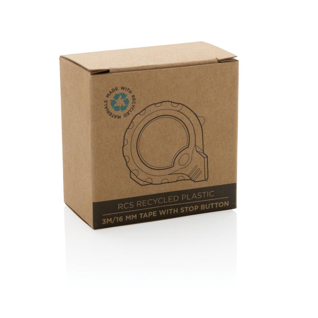Bandă de măsurat 3M/16mm din plastic reciclat RCS cu buton de oprire black