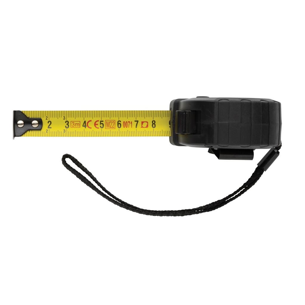 Bandă de măsurat 3M/16mm din plastic reciclat RCS cu buton de oprire black