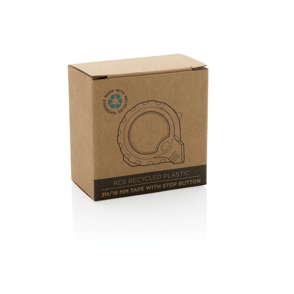 Bandă de măsurat 3M/16mm din plastic reciclat RCS cu buton de oprire yellow