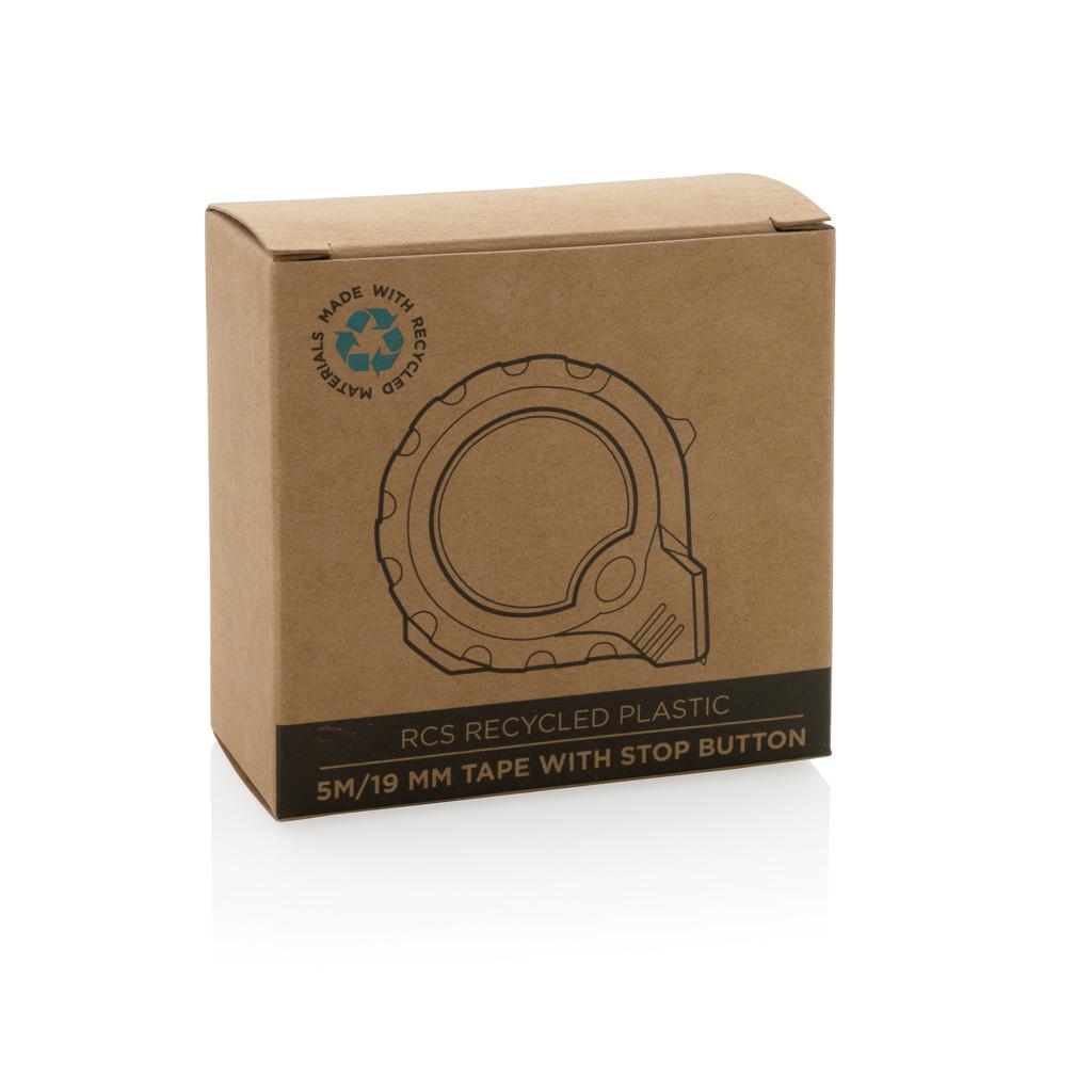 Bandă de măsurat 5M/19mm din plastic reciclat RCS cu buton de oprire yellow