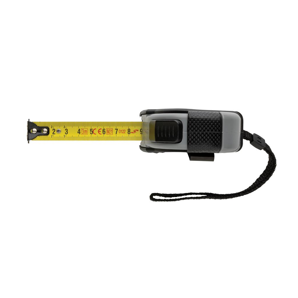 Bandă de măsurat Auto stop 3m/16mm din plastic reciclat RCS black