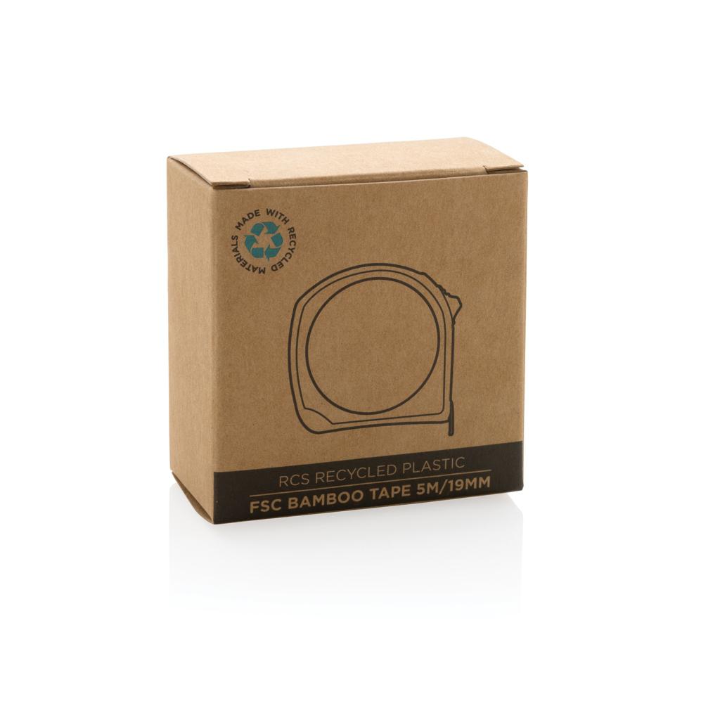 Bandă de măsurat 5M/19mm din plastic și bambus reciclat RCS transparent