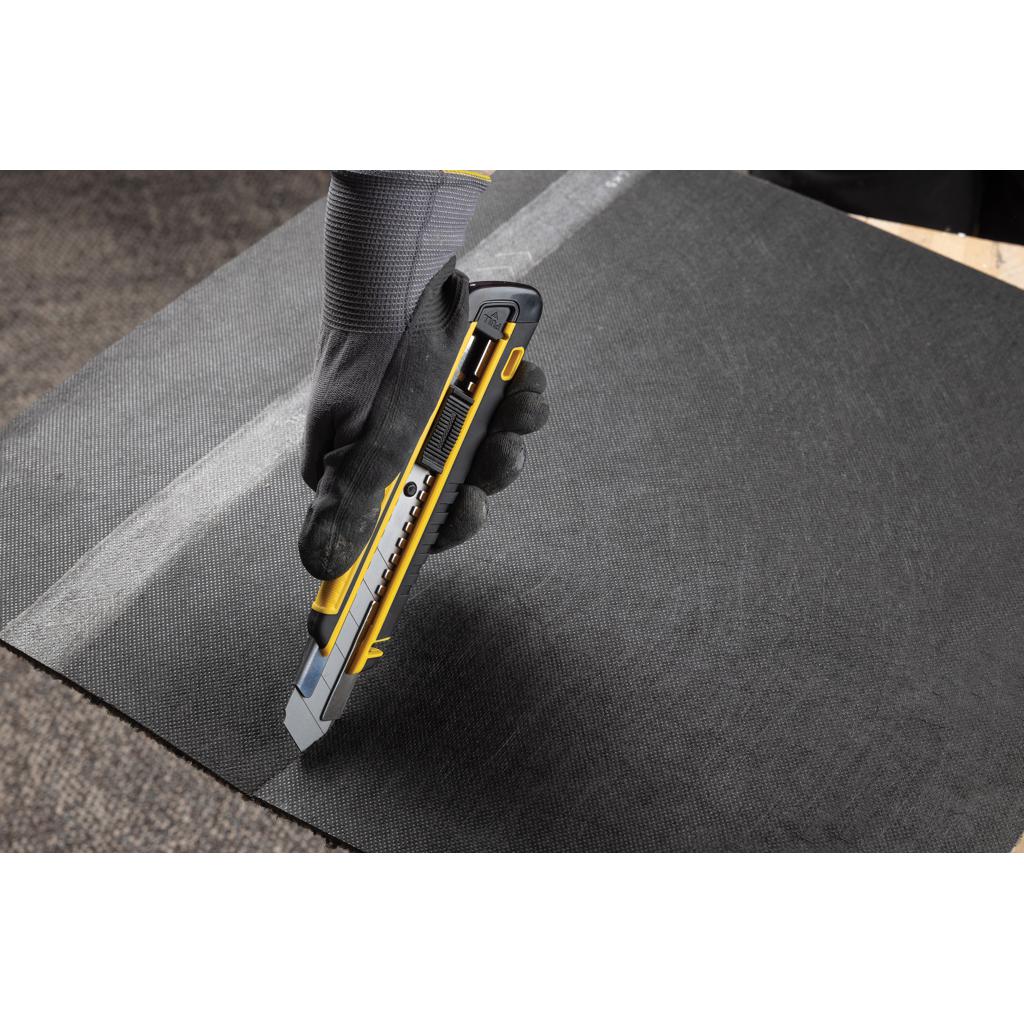 Cuțit robust cu lamă detașabilă, reîncărcabil, din plastic reciclat RCS, cu prindere moale yellow