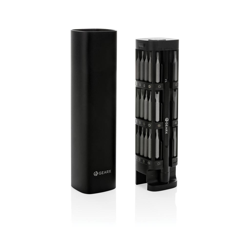 Set de șurubelnițe de precizie din aluminiu reciclat RCS, 46 piese Gear X black