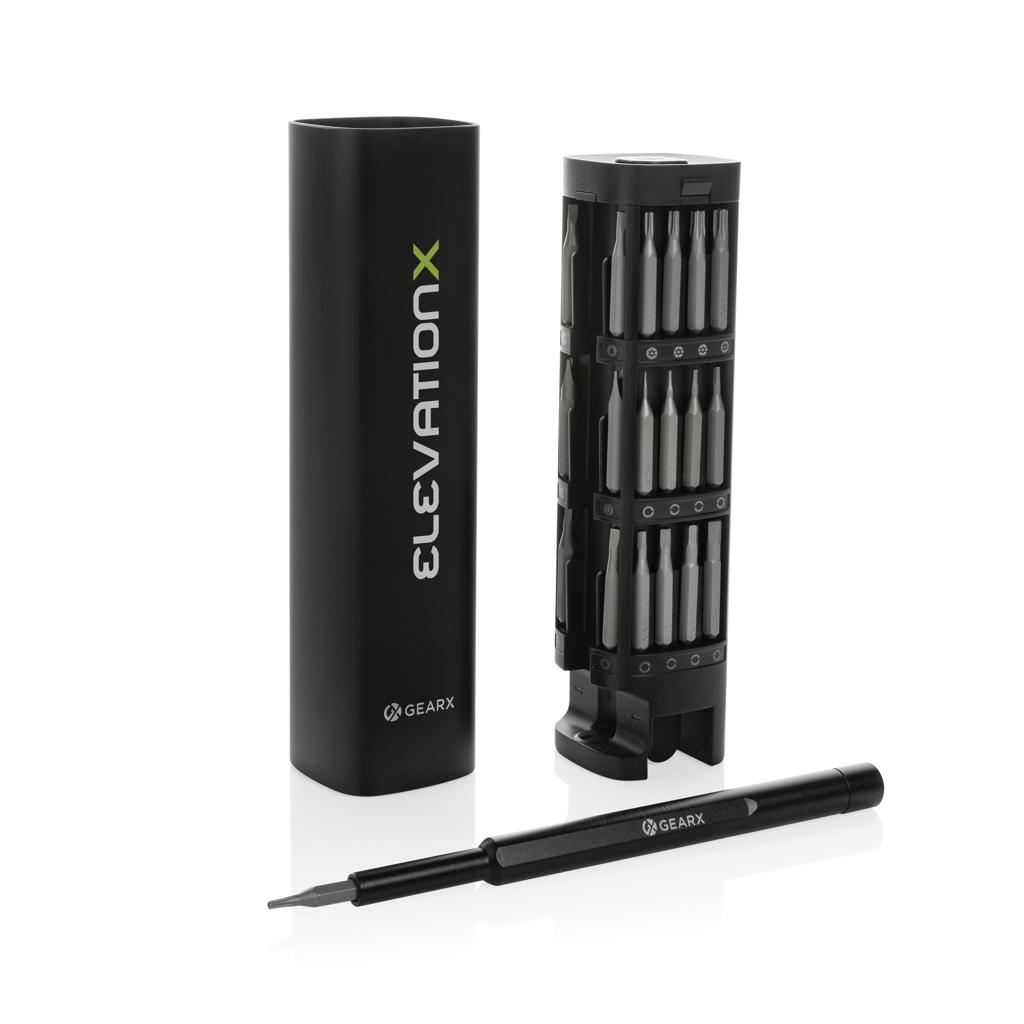 Set de șurubelnițe de precizie din aluminiu reciclat RCS, 46 piese Gear X black