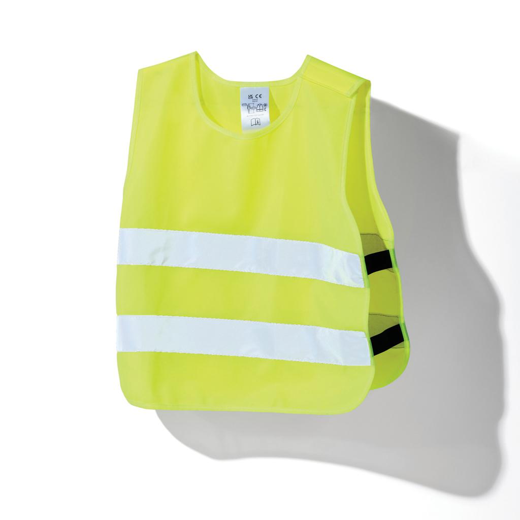 Vestă de siguranță cu vizibilitate ridicată din PET reciclat, 3-6 ani GRS yellow