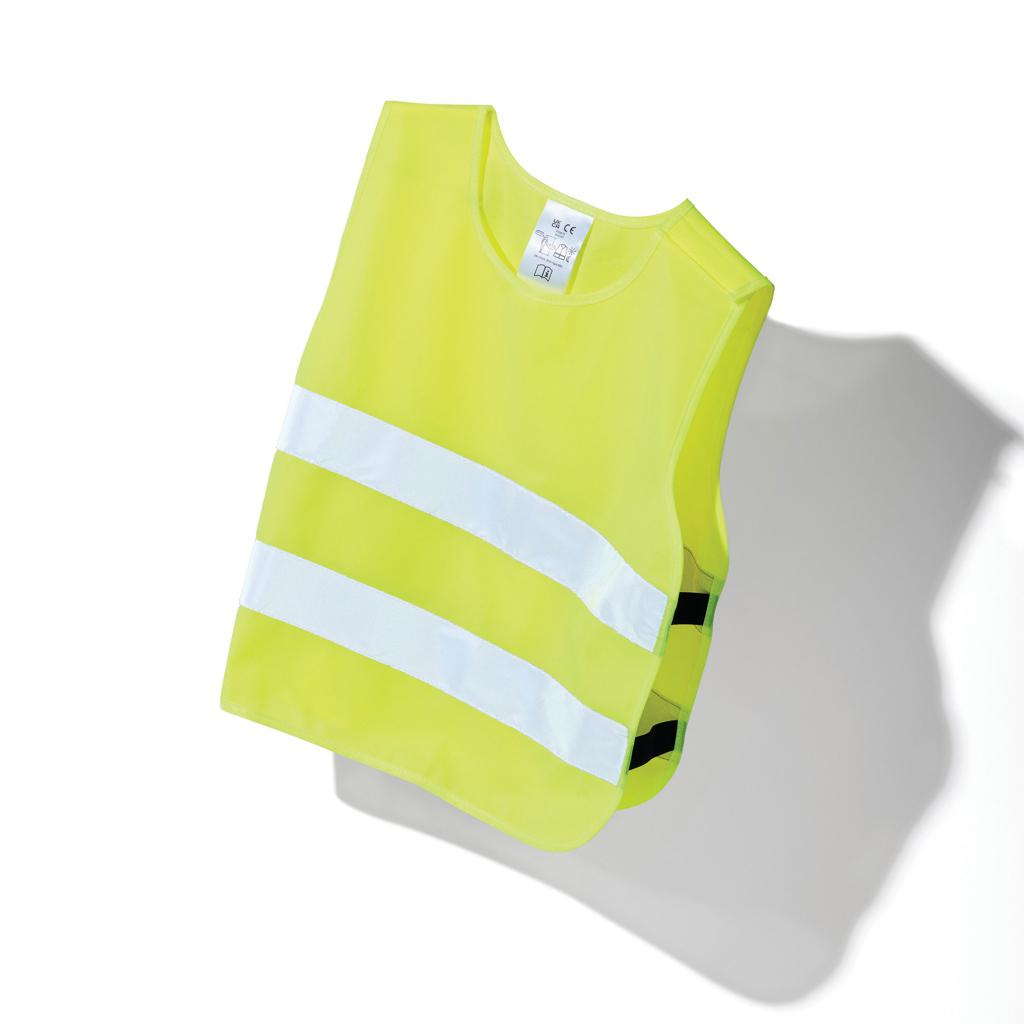 Vestă de siguranță cu vizibilitate ridicată din PET reciclat, 3-6 ani GRS yellow