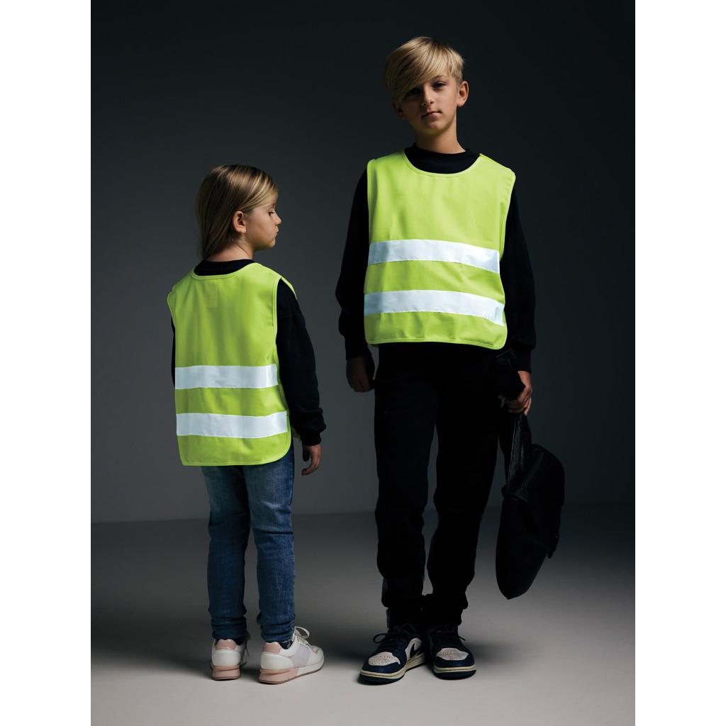 Vestă de siguranță cu vizibilitate ridicată din PET reciclat, 3-6 ani GRS yellow