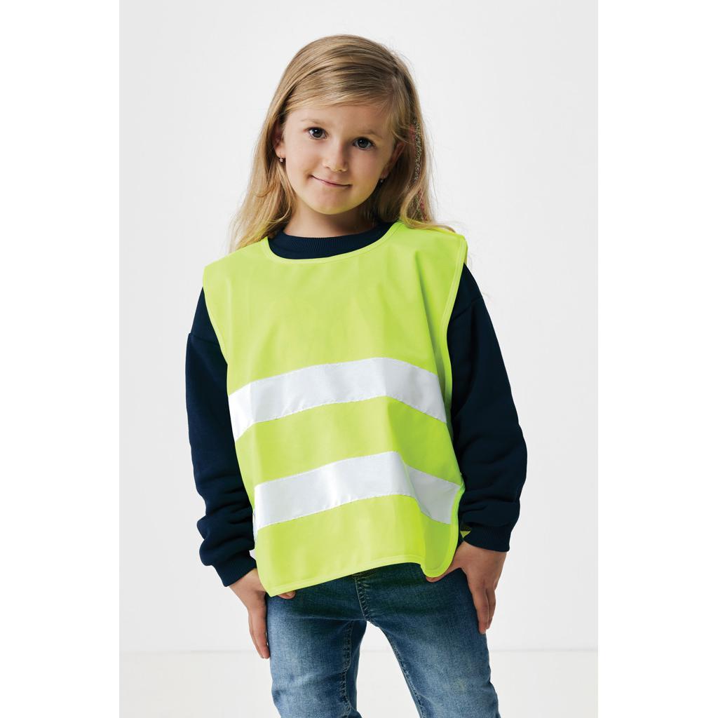 Vestă de siguranță cu vizibilitate ridicată din PET reciclat, 3-6 ani GRS yellow