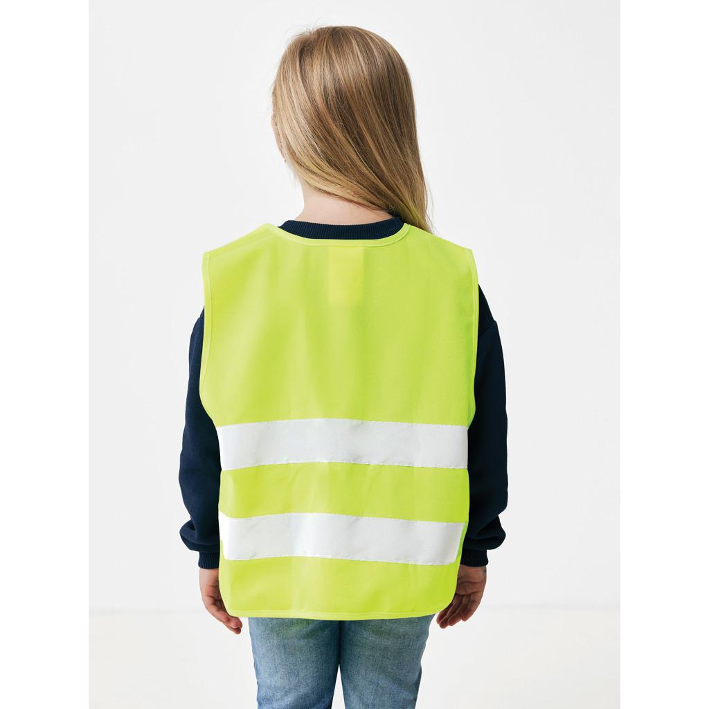 Vestă de siguranță cu vizibilitate ridicată din PET reciclat, 3-6 ani GRS yellow