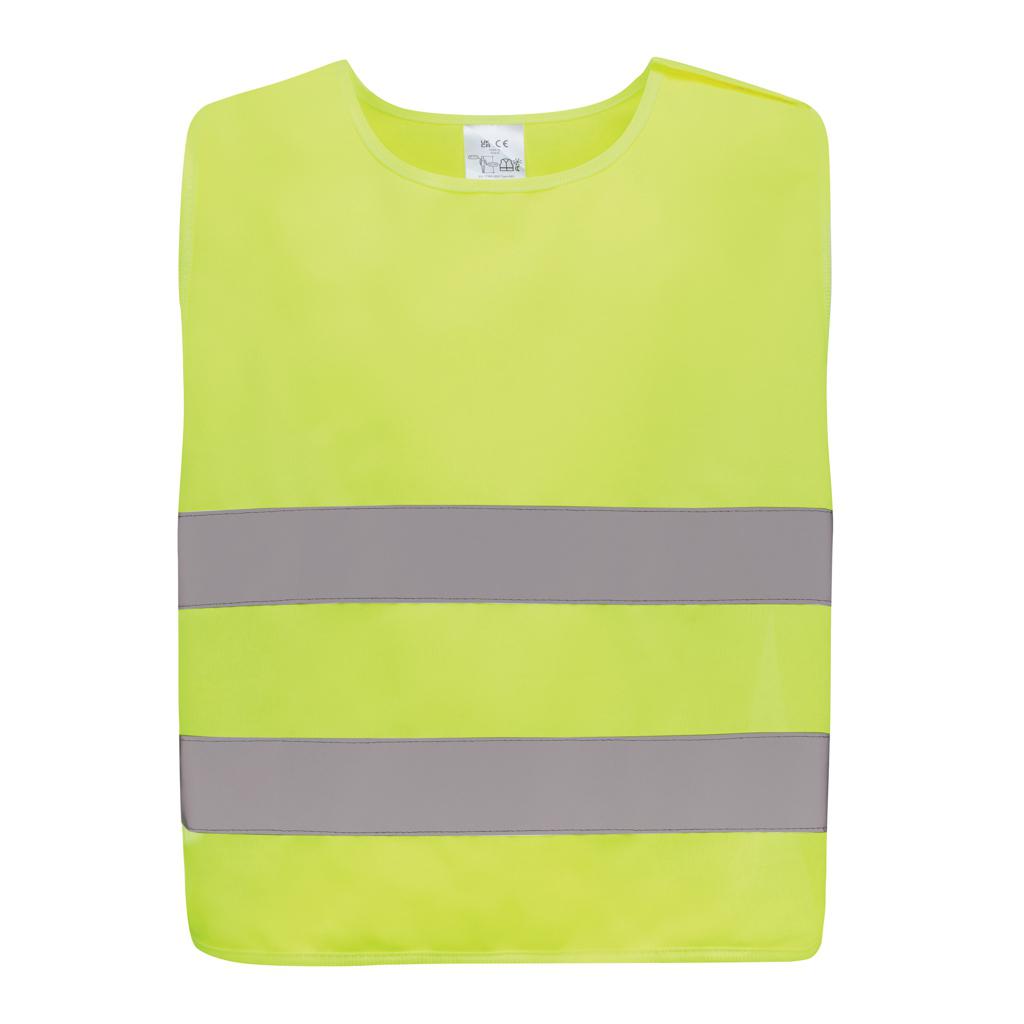 Vestă de siguranță cu vizibilitate ridicată din PET reciclat, 7-12 ani GRS yellow