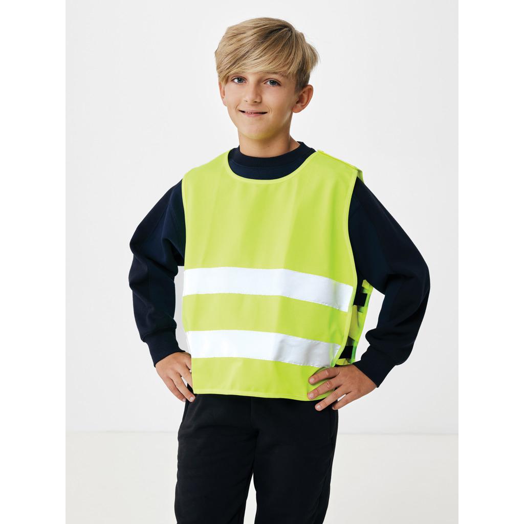 Vestă de siguranță cu vizibilitate ridicată din PET reciclat, 7-12 ani GRS yellow
