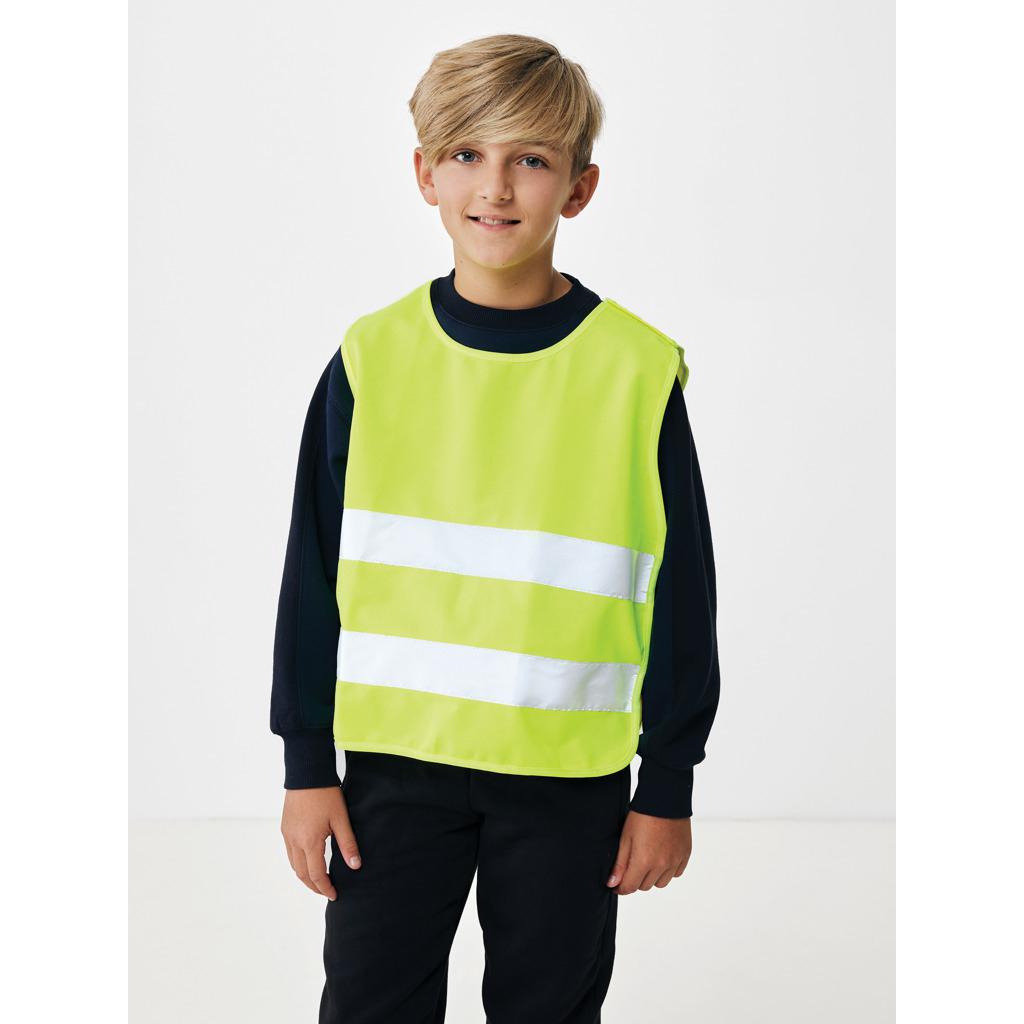 Vestă de siguranță cu vizibilitate ridicată din PET reciclat, 7-12 ani GRS yellow