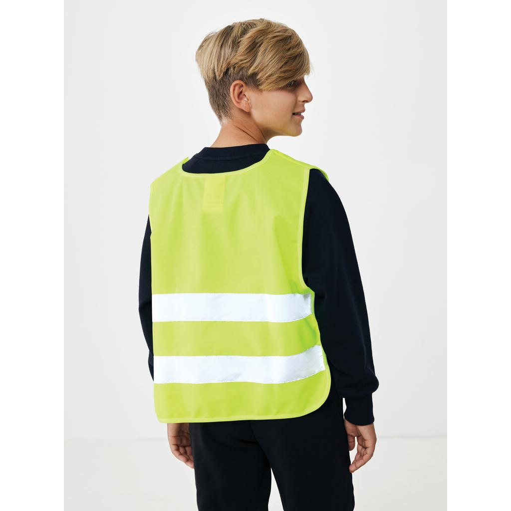 Vestă de siguranță cu vizibilitate ridicată din PET reciclat, 7-12 ani GRS yellow