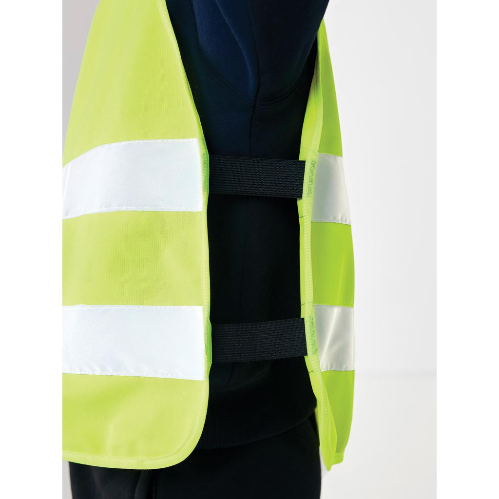 Vestă de siguranță cu vizibilitate ridicată din PET reciclat, 7-12 ani GRS yellow