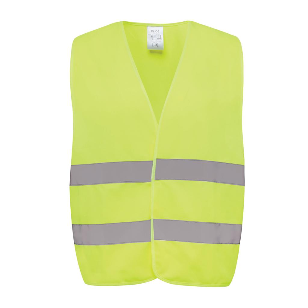 Vestă de siguranță cu vizibilitate ridicată din PET reciclat GRS yellow