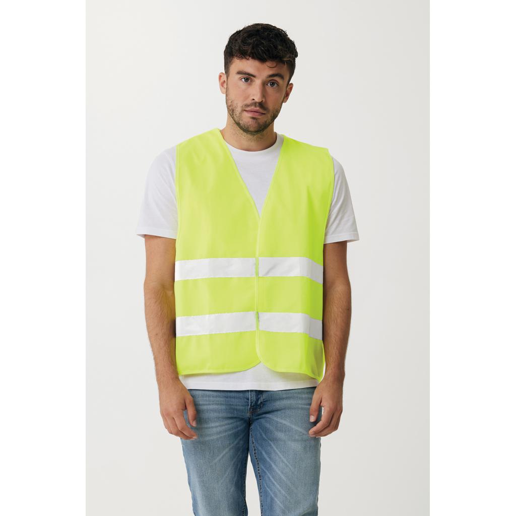 Vestă de siguranță cu vizibilitate ridicată din PET reciclat GRS yellow