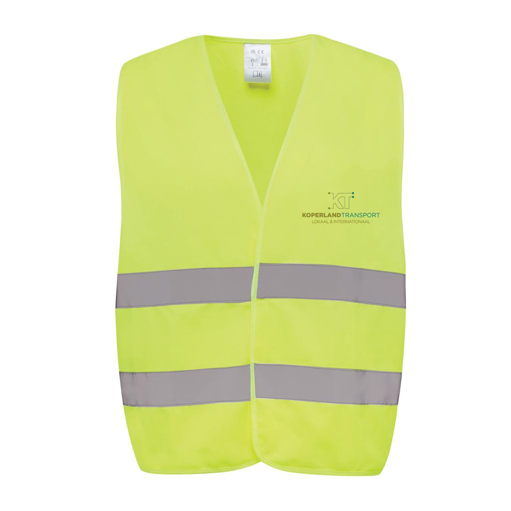 Vestă de siguranță cu vizibilitate ridicată din PET reciclat GRS yellow