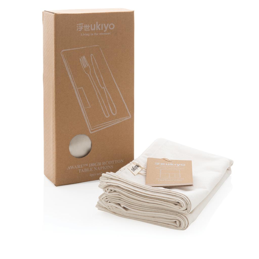Set de șervețele de masă din bumbac reciclat 180gr, 4 bucăți Ukiyo Aware™ off white