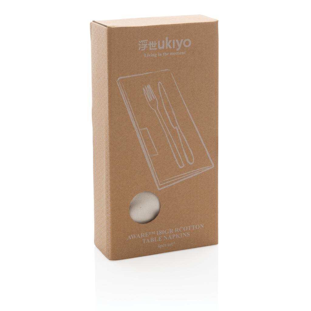 Set de șervețele de masă din bumbac reciclat 180gr, 4 bucăți Ukiyo Aware™ off white