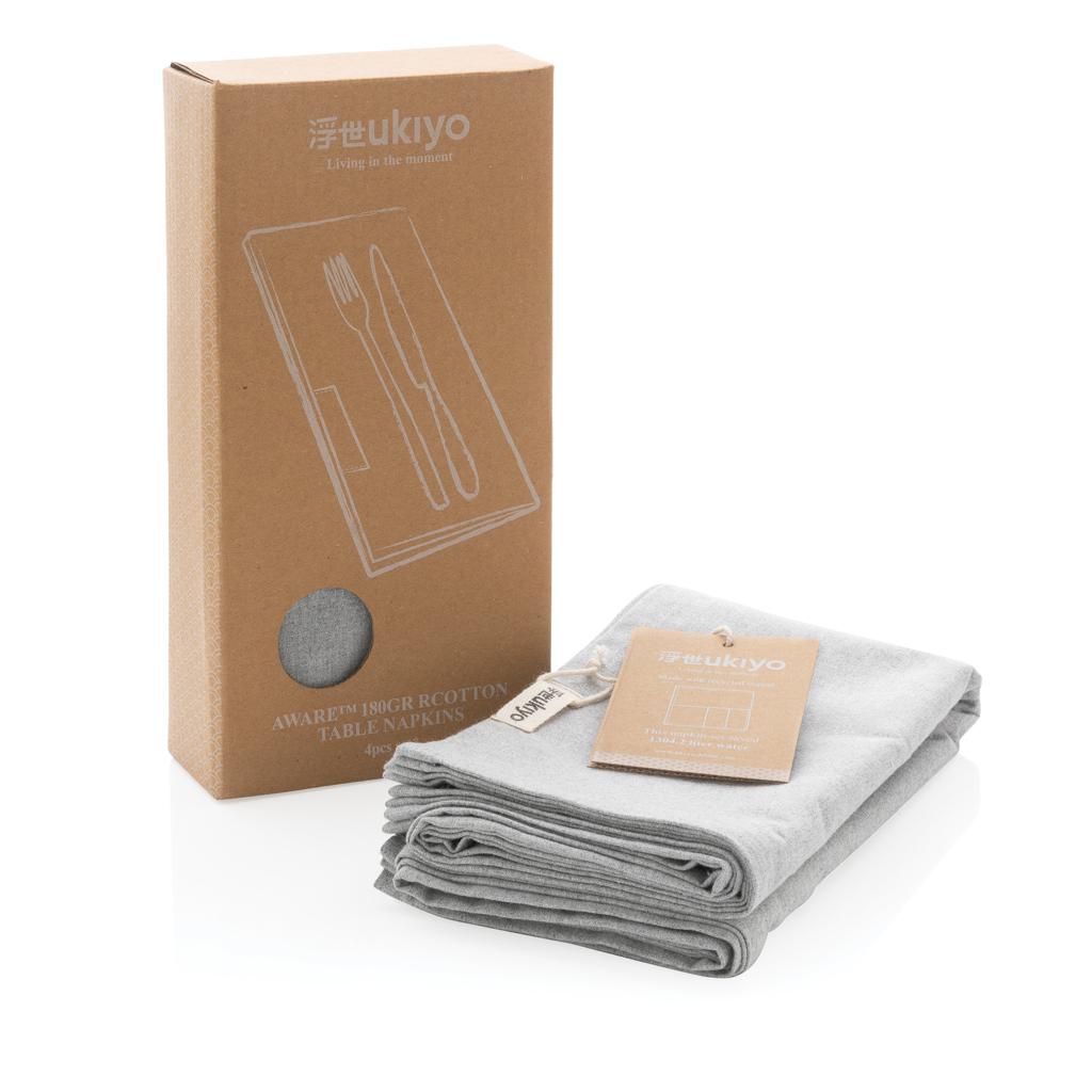 Set de șervețele de masă din bumbac reciclat 180gr, 4 bucăți Ukiyo Aware™ grey