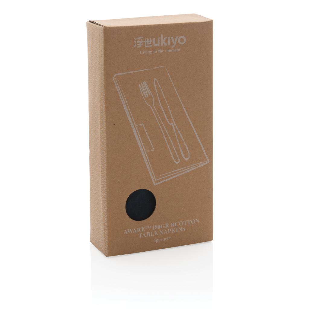 Set de șervețele de masă din bumbac reciclat 180gr, 4 bucăți Ukiyo Aware™ navy