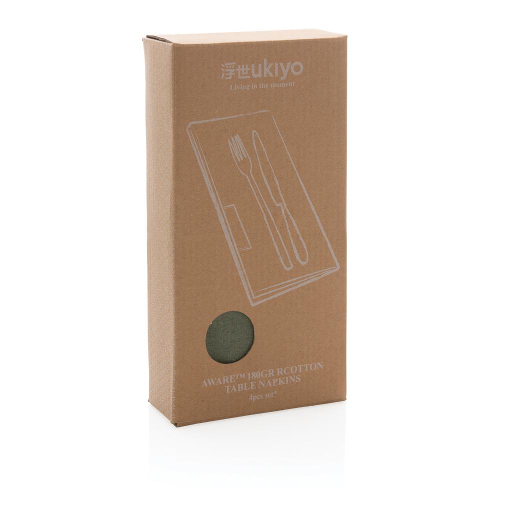 Set de șervețele de masă din bumbac reciclat 180gr, 4 bucăți Ukiyo Aware™ green