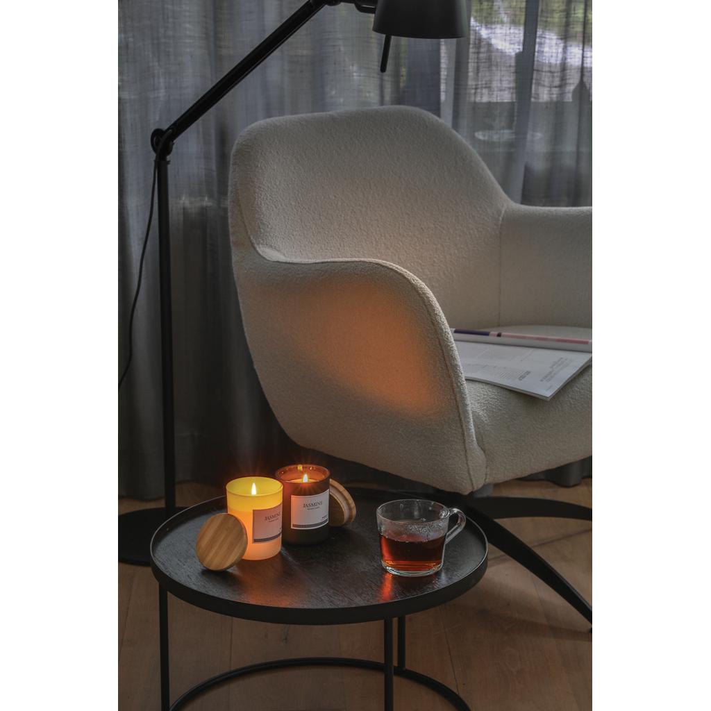 Lumânare parfumată de lux cu capac din bambus Ukiyo transparent