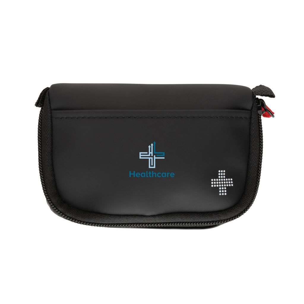 Set de prim ajutor în punguță din PU nubuck reciclat RCS, transmisibil prin poștă black