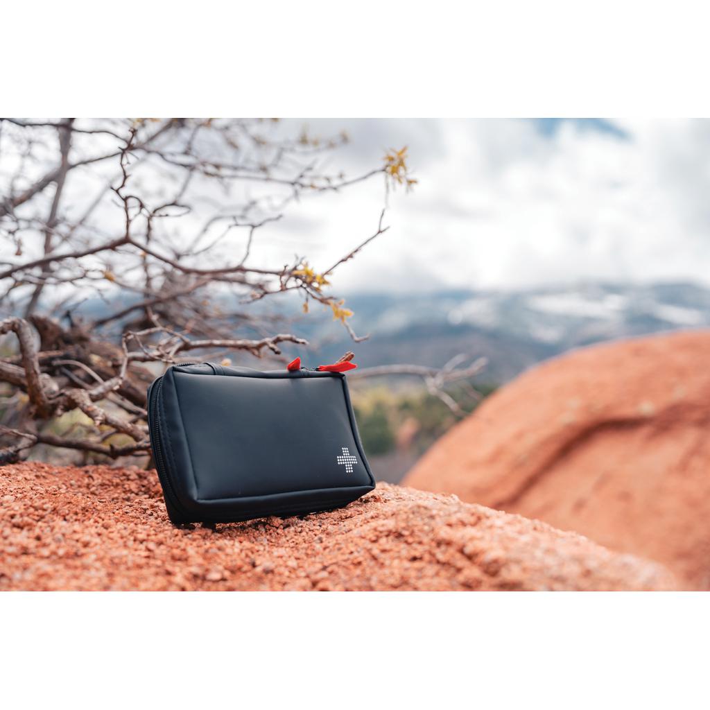 Set de prim ajutor în punguță din PU nubuck reciclat RCS black