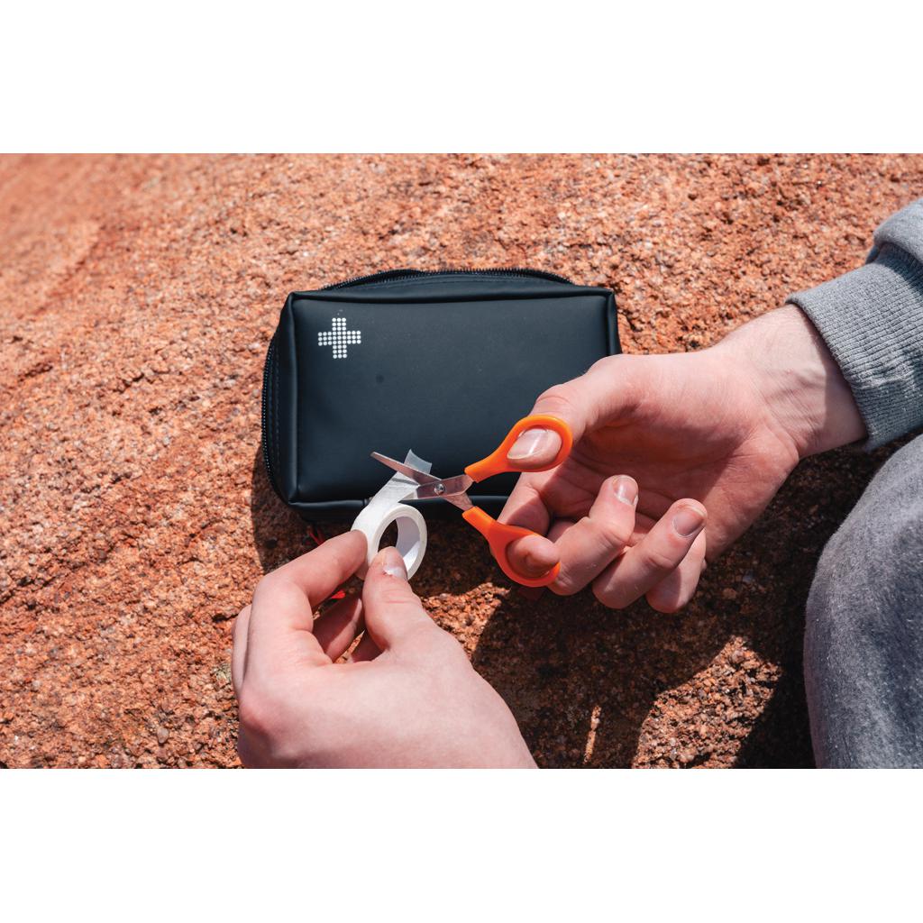 Set de prim ajutor în punguță din PU nubuck reciclat RCS black