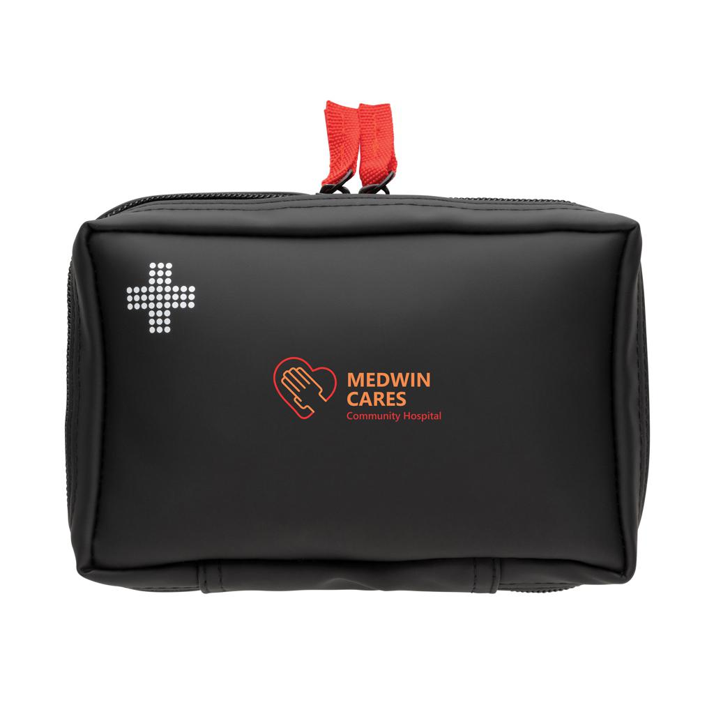 Set de prim ajutor în punguță din PU nubuck reciclat RCS black