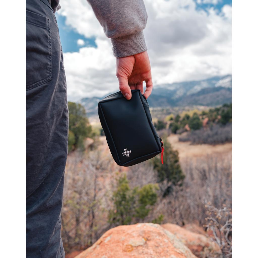 Set de prim ajutor în punguță din PU nubuck reciclat RCS black