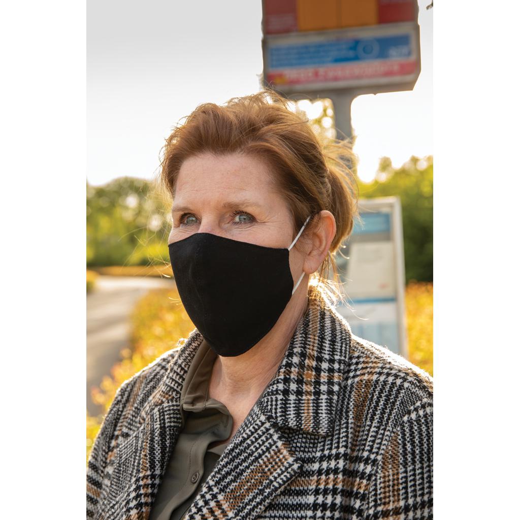 Mască de față reutilizabilă din bumbac dublu black