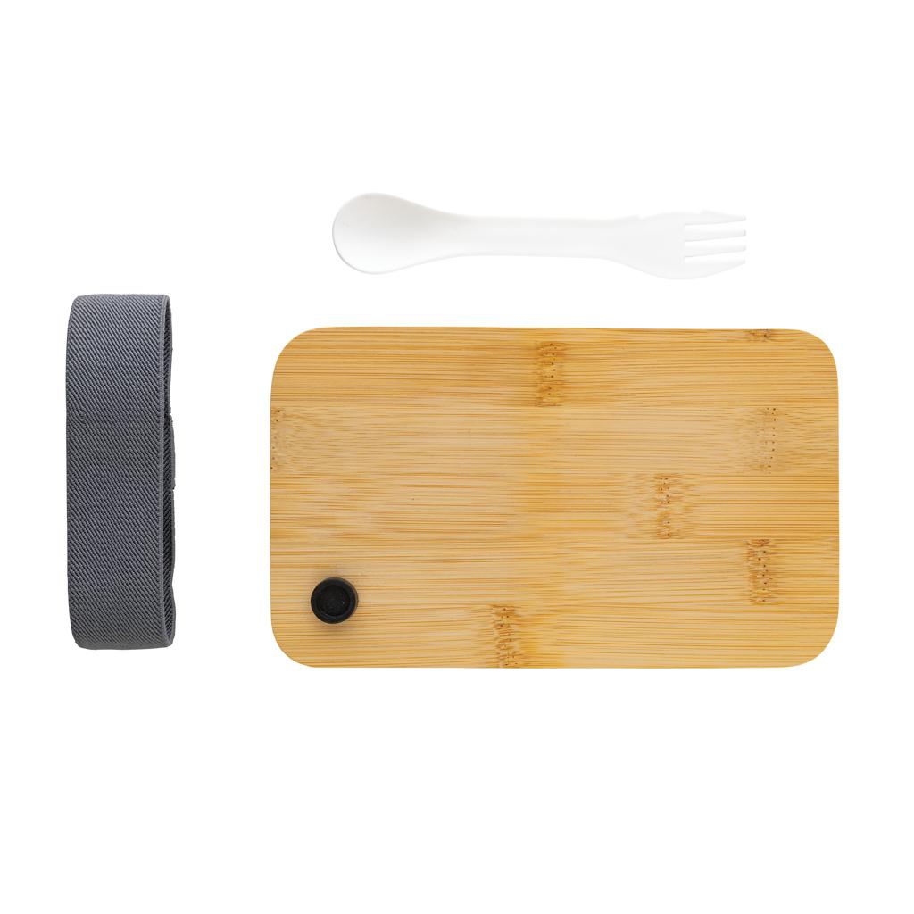 Caserolă pentru prânz din RPP cu capac din bambus transparent