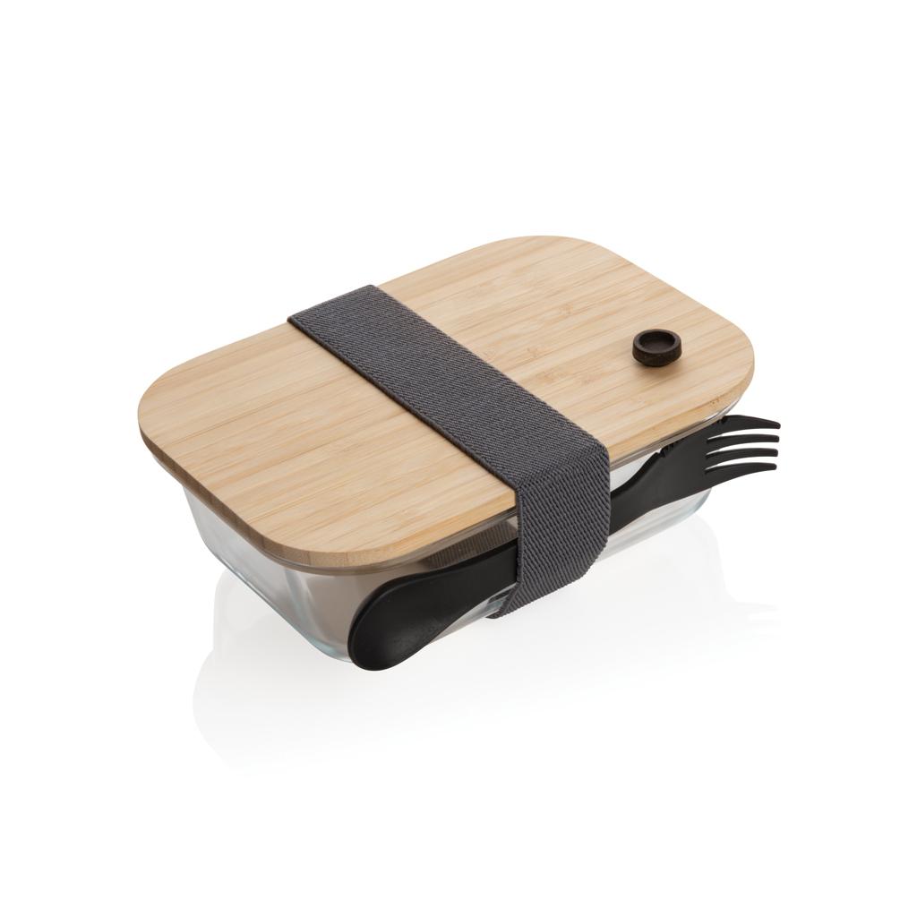 Caserolă din sticlă cu capac din bambus transparent